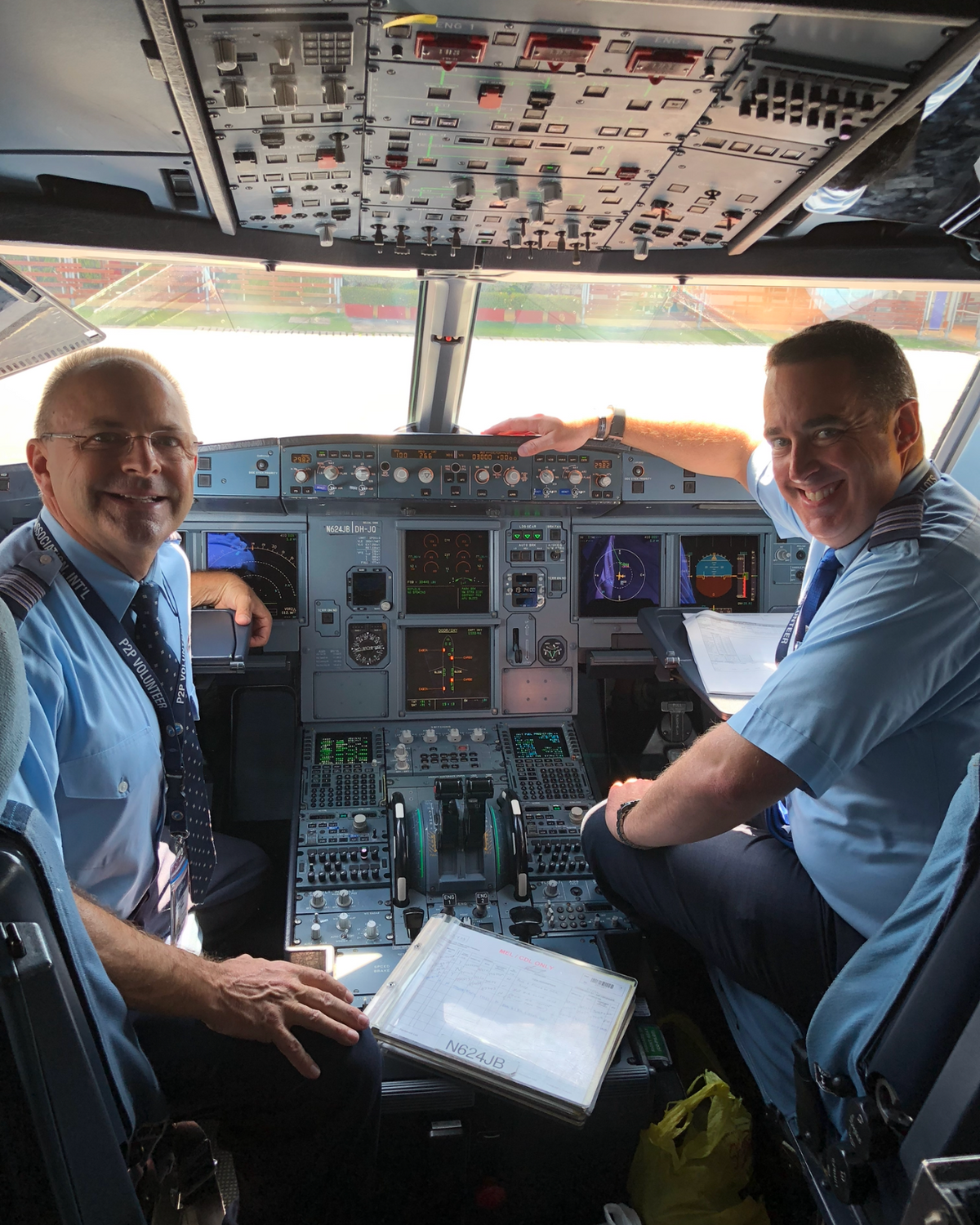 Airline captain with coffee - Palm Haven Estate