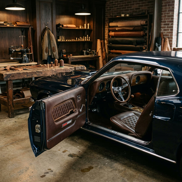 Classic muscle car in a premium workshop