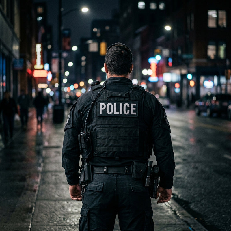 Police officer in cinematic lighting
